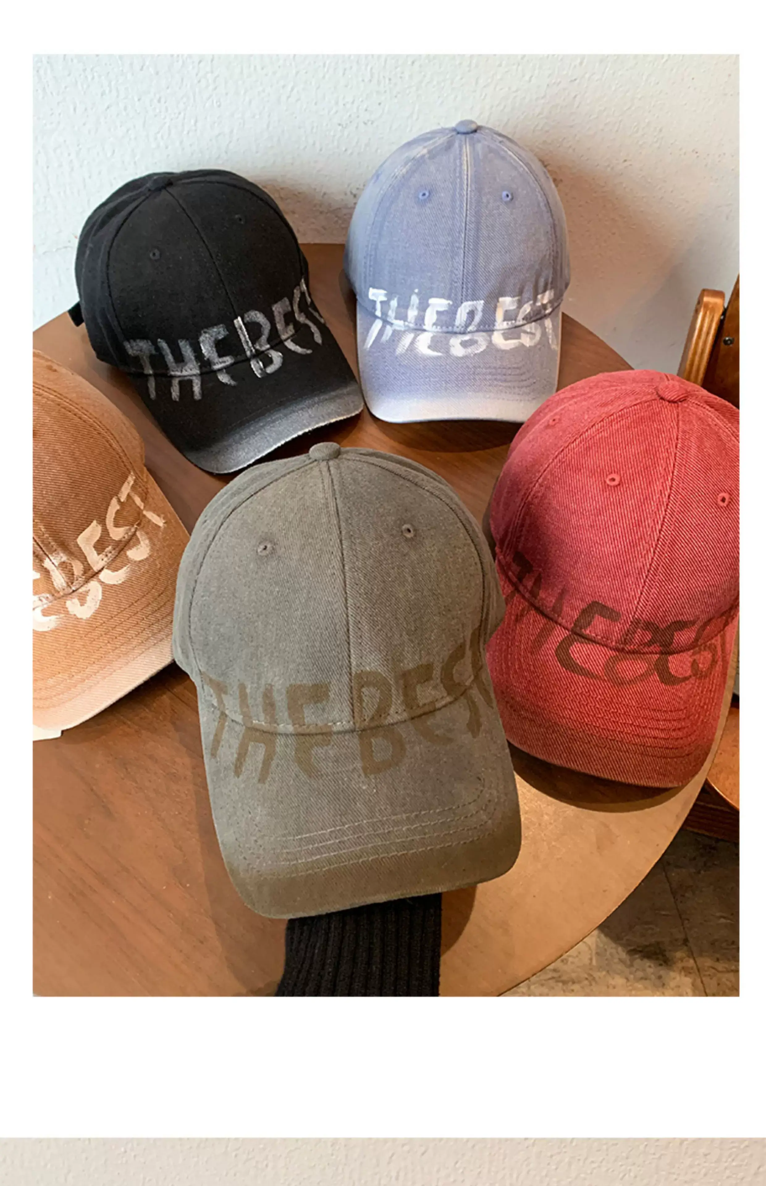 American Style Washed Vintage Letter Large Brim Baseball Cap for Women — feature 13