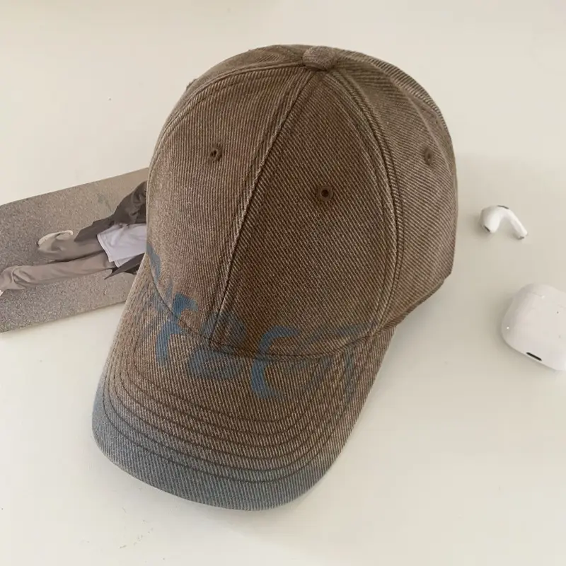 American Style Washed Vintage Letter Large Brim Baseball Cap for Women - Image 5