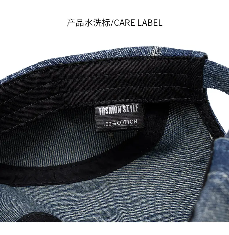 Women Denim Cap Blue 13cm Deep Back — feature 12
