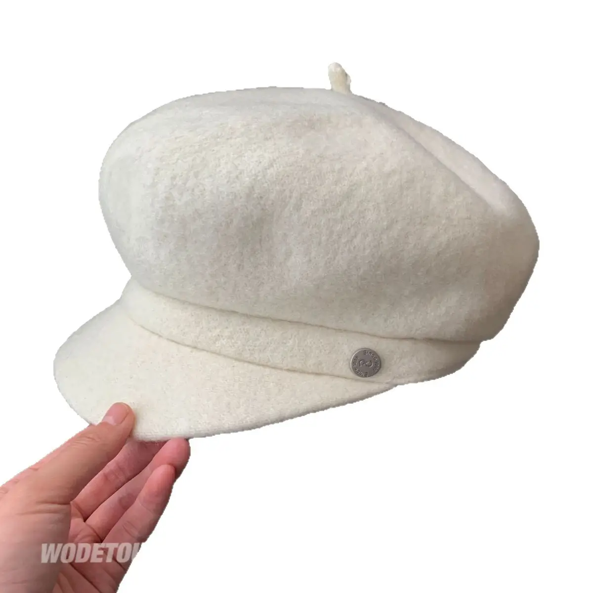 Women Woolen Newsboy Cap White Winter Warm