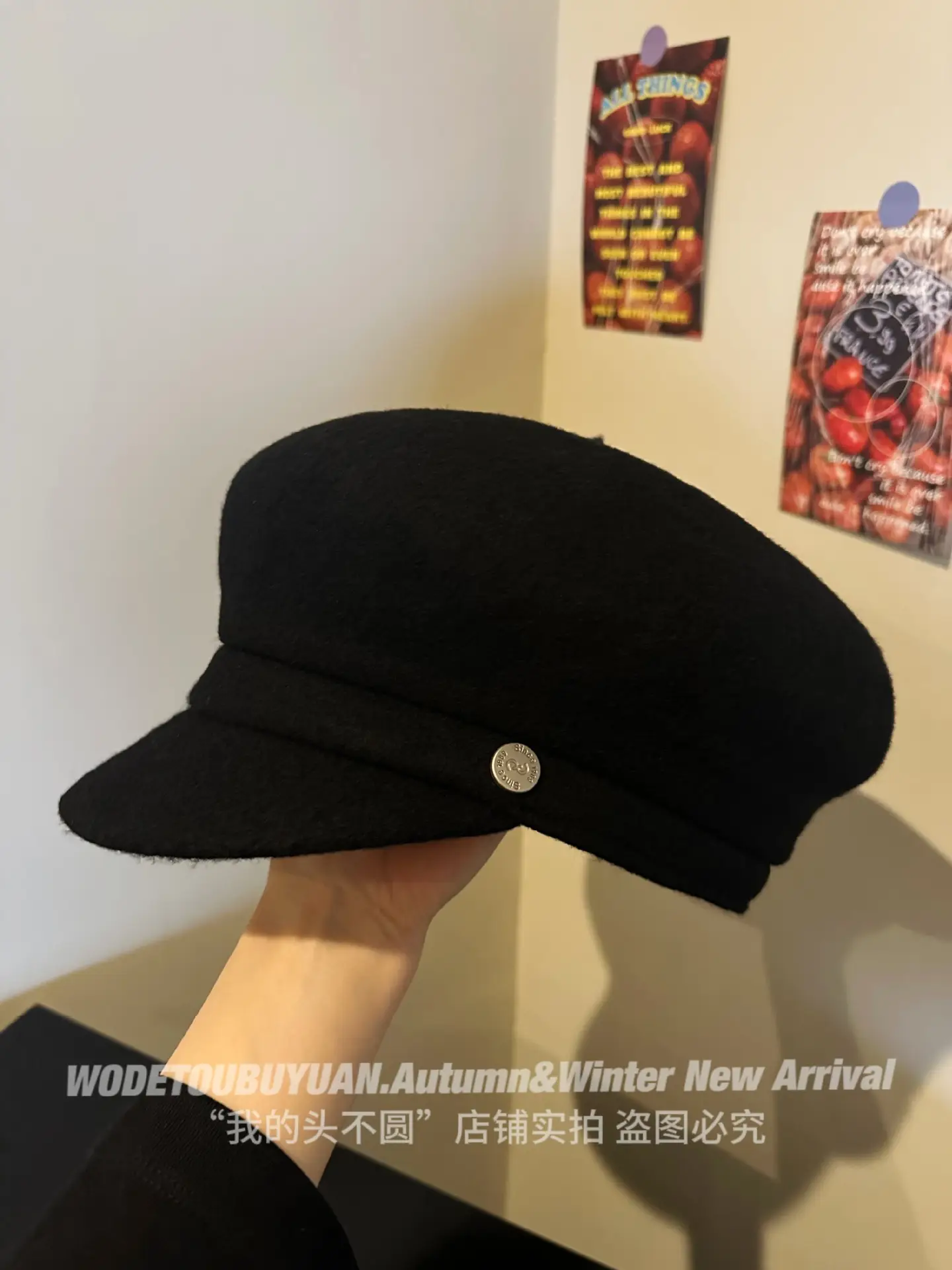 Women Woolen Newsboy Cap White Winter Warm