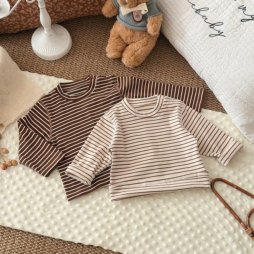 Children's Striped Thermal Top Winter Base Layer - Image 6