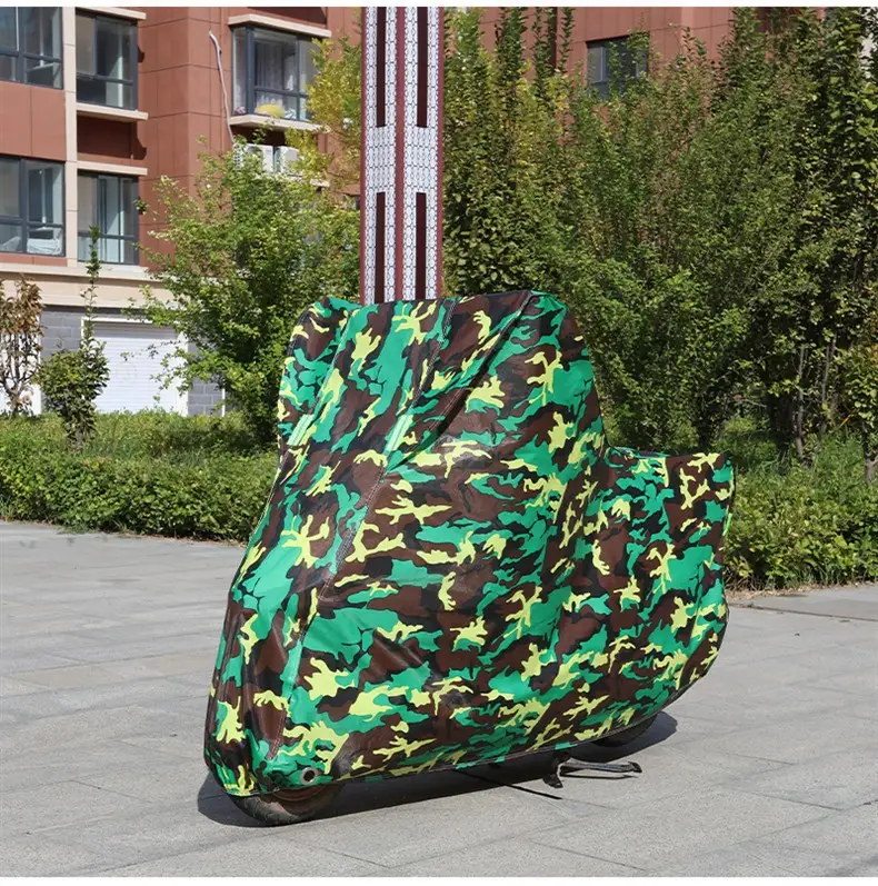 Motorcycle Rainproof Sunproof Cover Green Camo 600 — feature 19