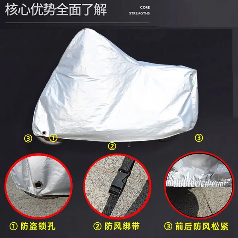Motorcycle Rainproof Sunproof Cover Green Camo 600 — feature 23