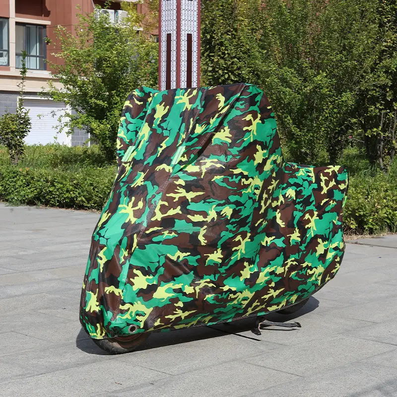 Motorcycle Rainproof Sunproof Cover Green Camo 600