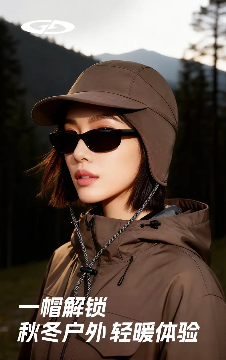 Black Duckbill Hat for Women Winter Hiking Windproof — feature 2