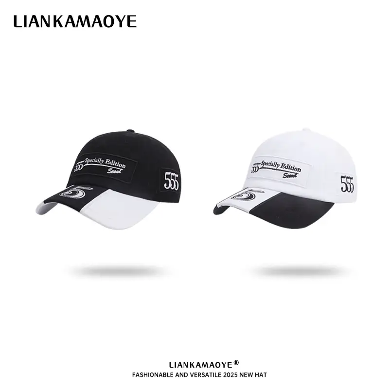 2026 Letter Embroidered Women Hip Hop Cap Black White - Image 3