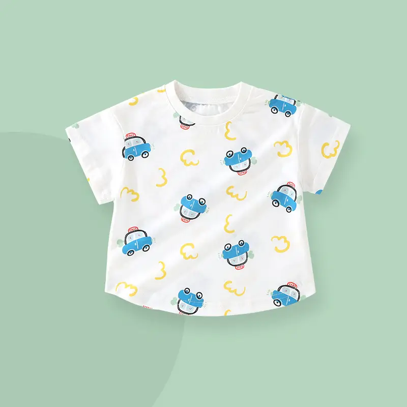 2025 Cotton Baby T-Shirt Frog Print Short Sleeve - Image 8