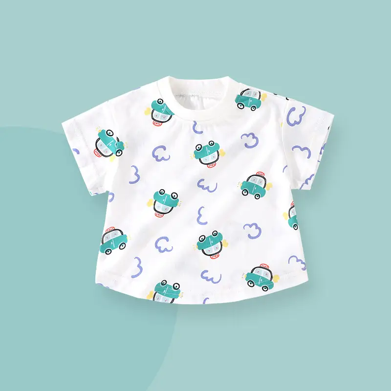2025 Cotton Baby T-Shirt Frog Print Short Sleeve - Image 9