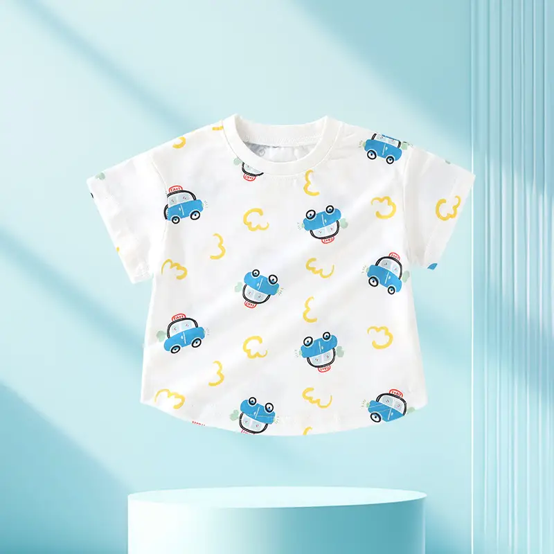 2025 Cotton Baby T-Shirt Frog Print Short Sleeve - Image 4