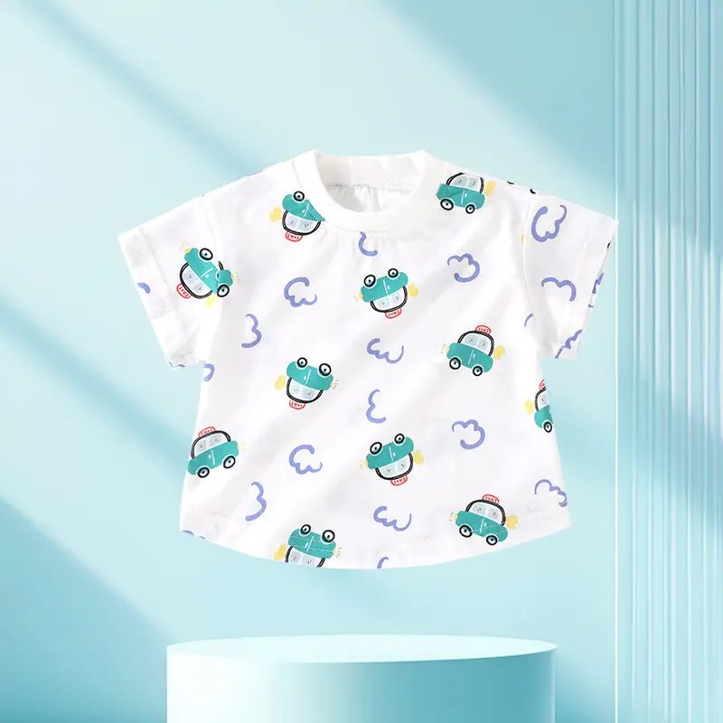 2025 Cotton Baby T-Shirt Frog Print Short Sleeve - Image 5