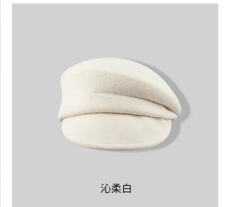 Black Wool Face Beret for Women Autumn Winter Fedora — feature 2