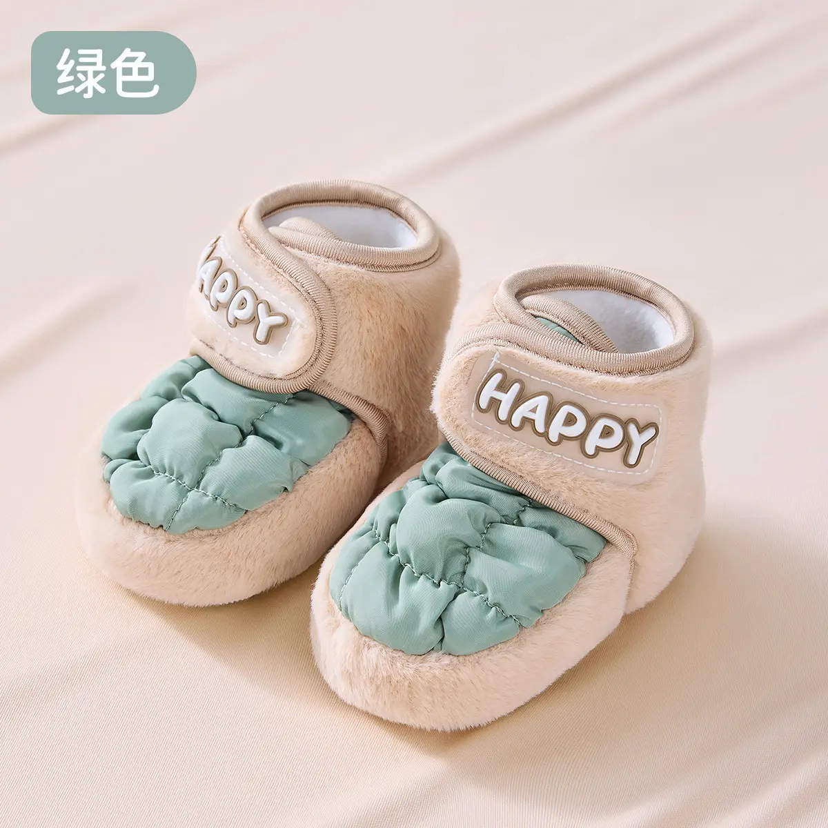 Pink Fleece Baby Shoes for Newborns Warm Winter