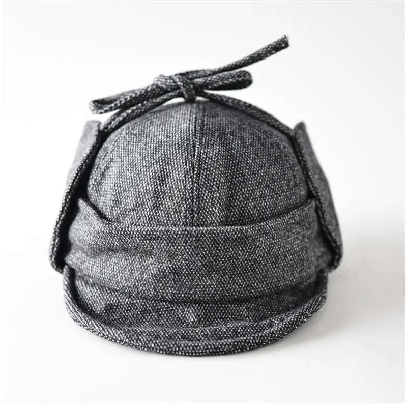 Men Winter Tie Ear Hat with Duckbill Cap