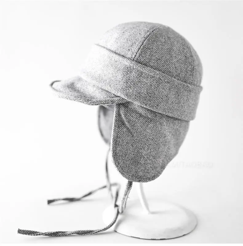 Men Winter Tie Ear Hat with Duckbill Cap — feature 11