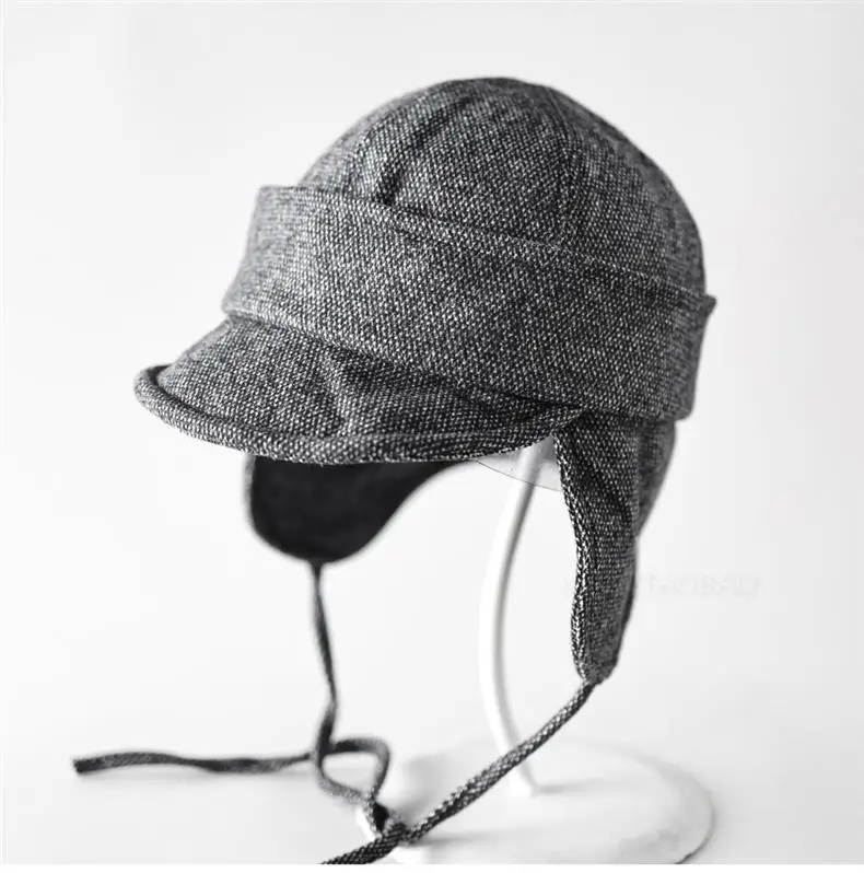 Men Winter Tie Ear Hat with Duckbill Cap — feature 7