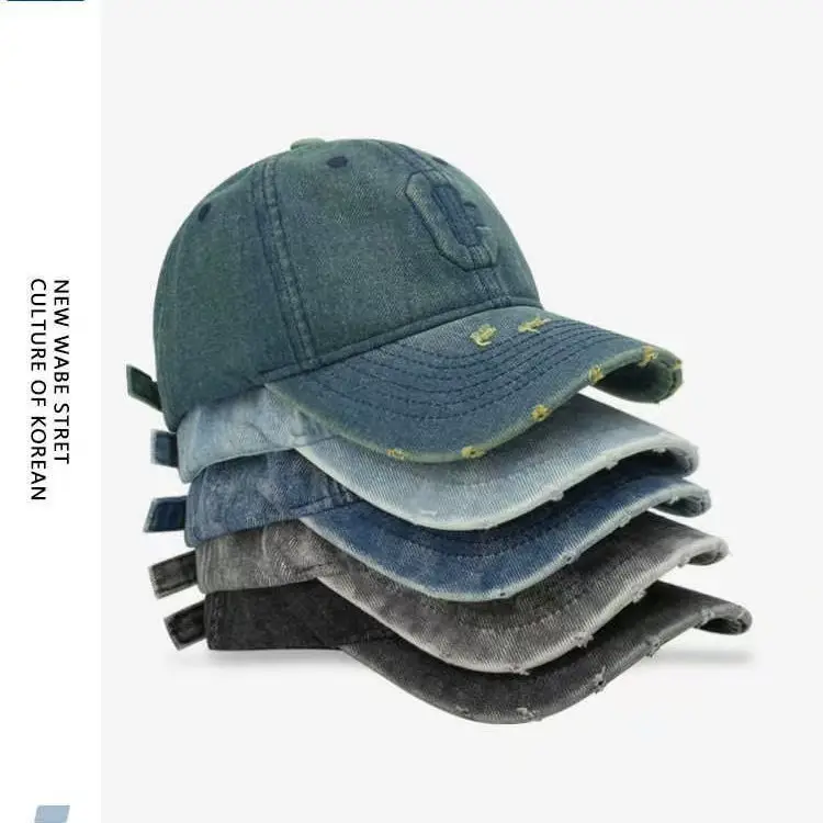 Korean Style Heavy Duty Wash Denim Cap Black — feature 2