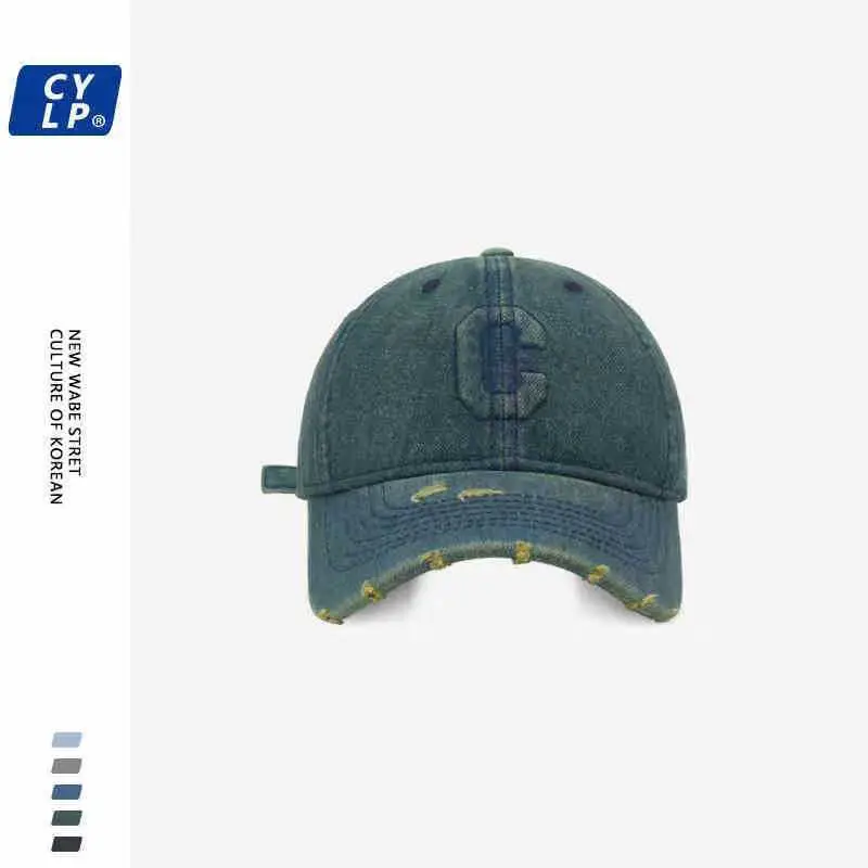 Korean Style Heavy Duty Wash Denim Cap Black — feature 7