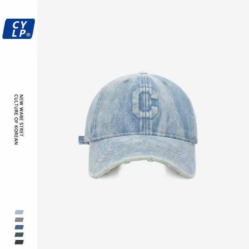 Korean Style Heavy Duty Wash Denim Cap Black - Image 5