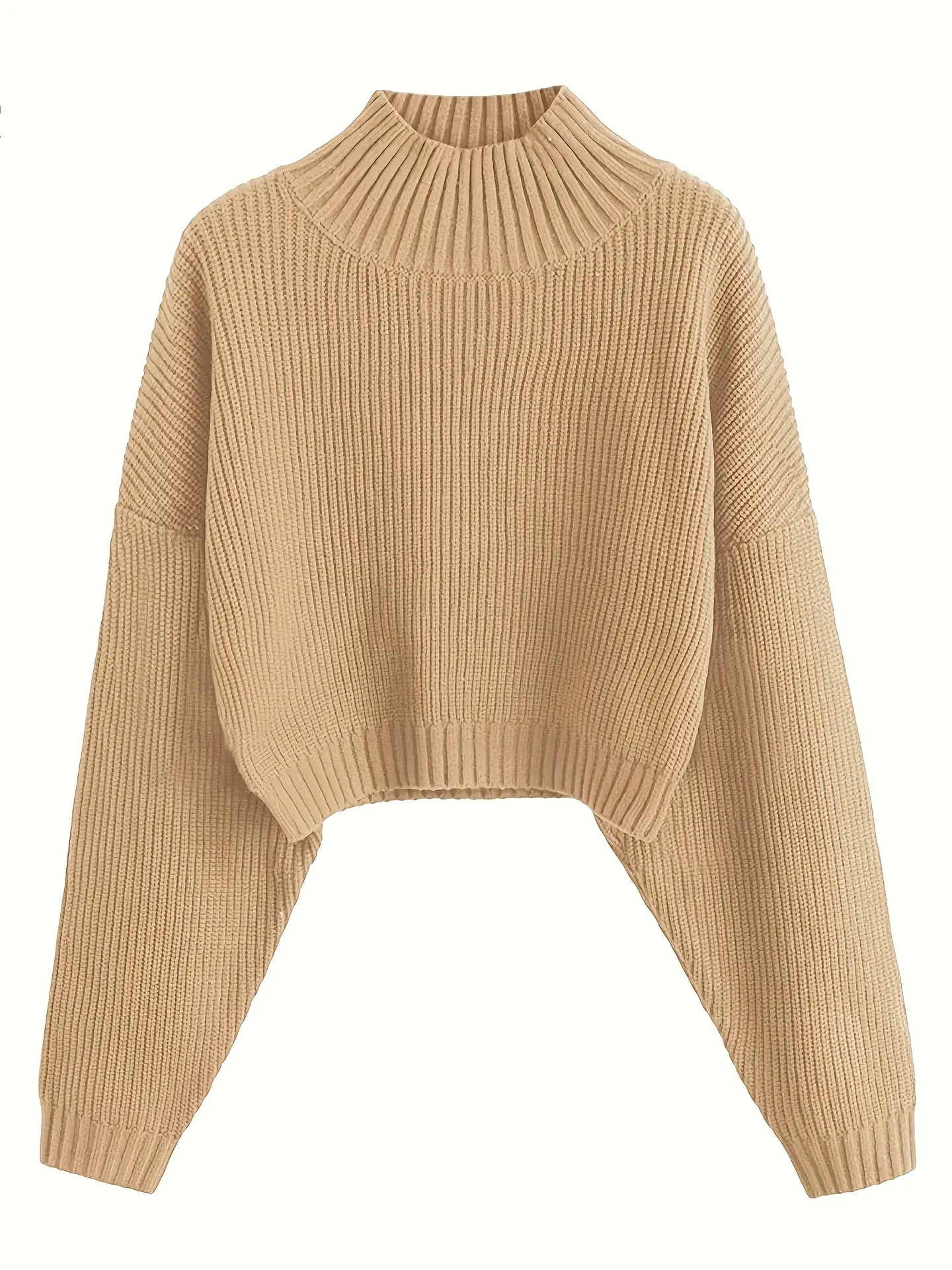 Pink Knitted Cropped Pullover Women's Shirt — feature 11