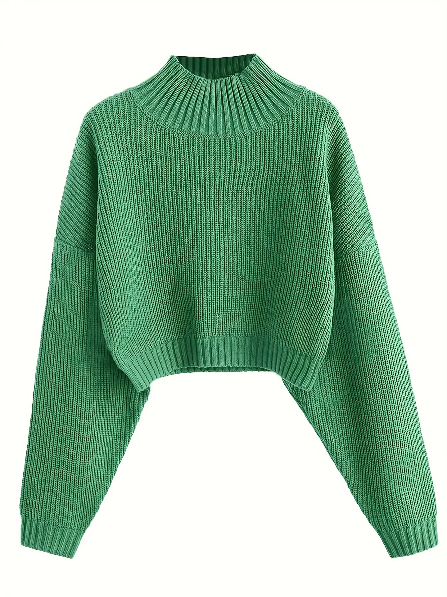 Pink Knitted Cropped Pullover Women's Shirt — feature 13