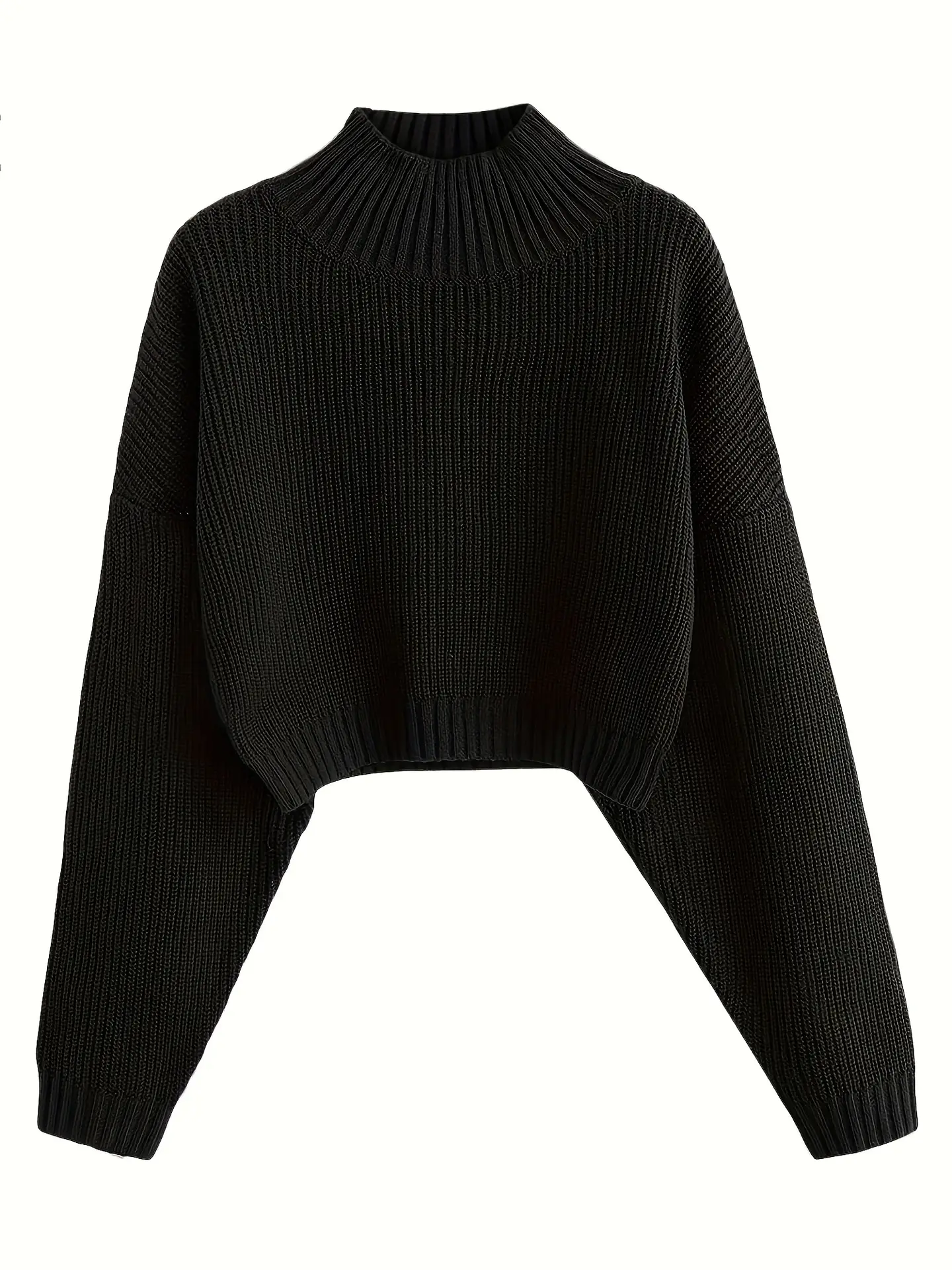 Pink Knitted Cropped Pullover Women's Shirt — feature 2