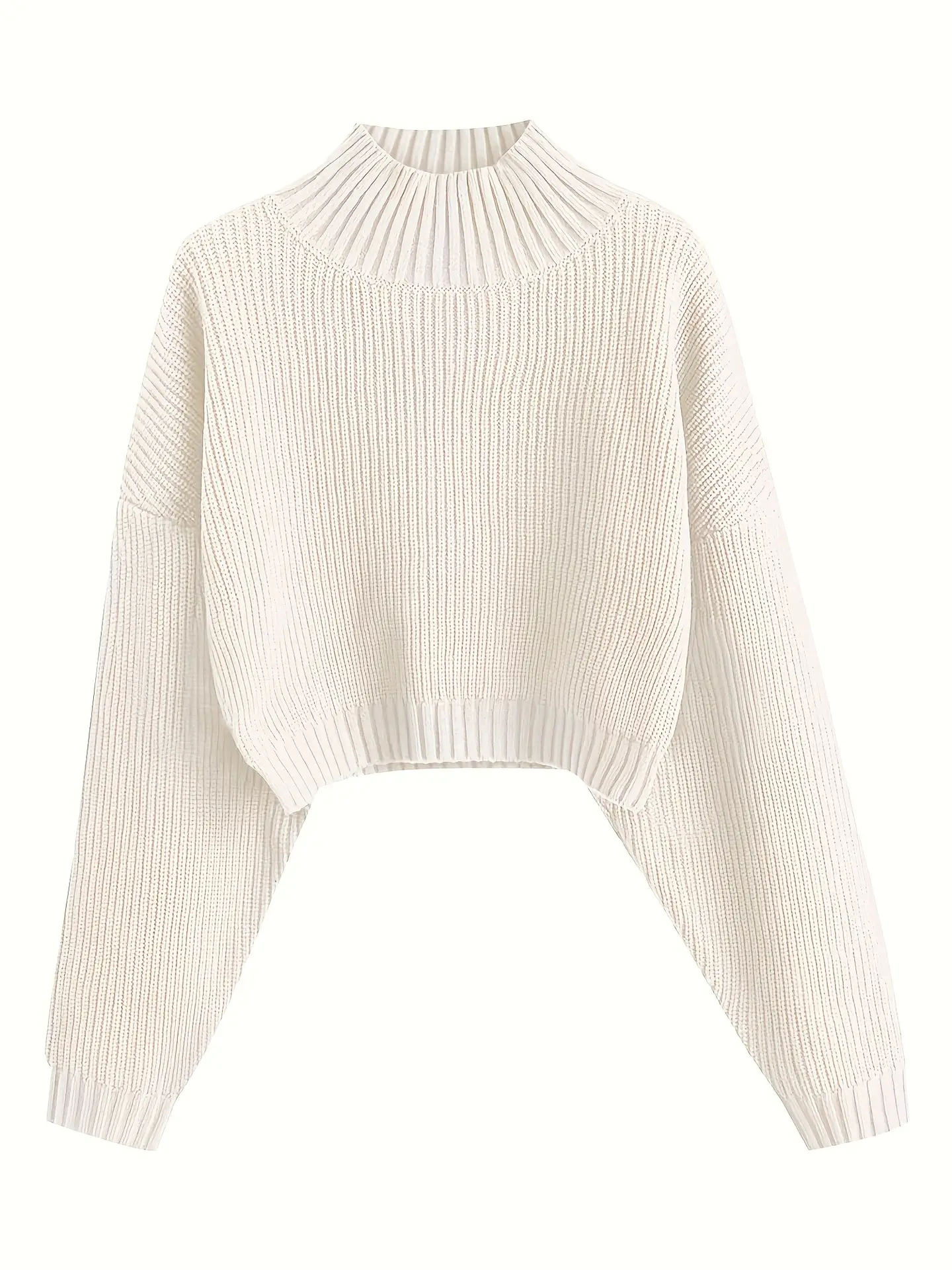 Pink Knitted Cropped Pullover Women's Shirt — feature 6