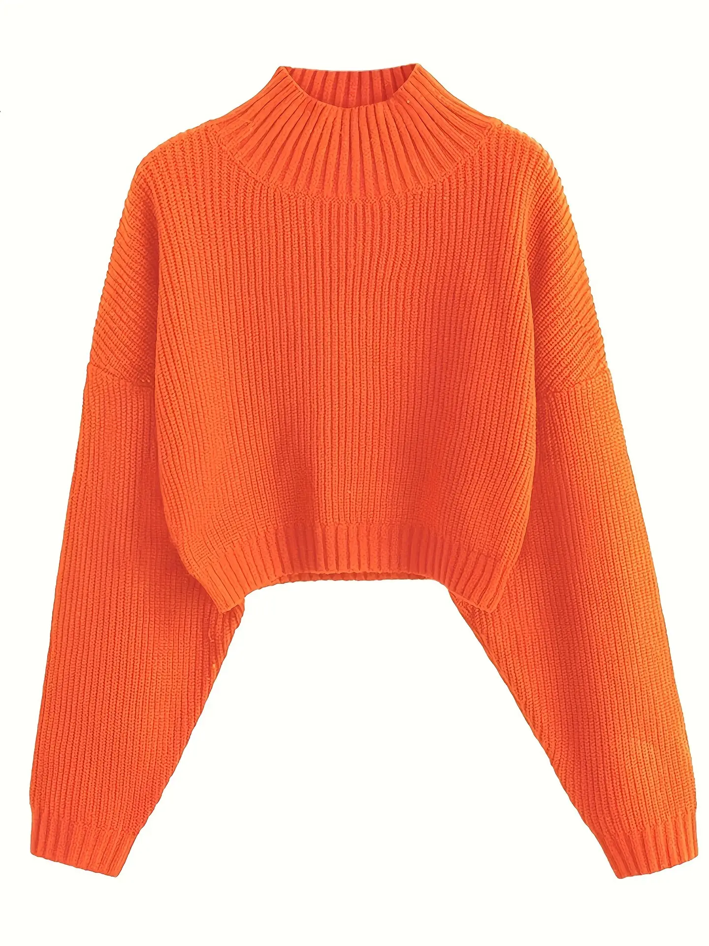 Pink Knitted Cropped Pullover Women's Shirt — feature 7