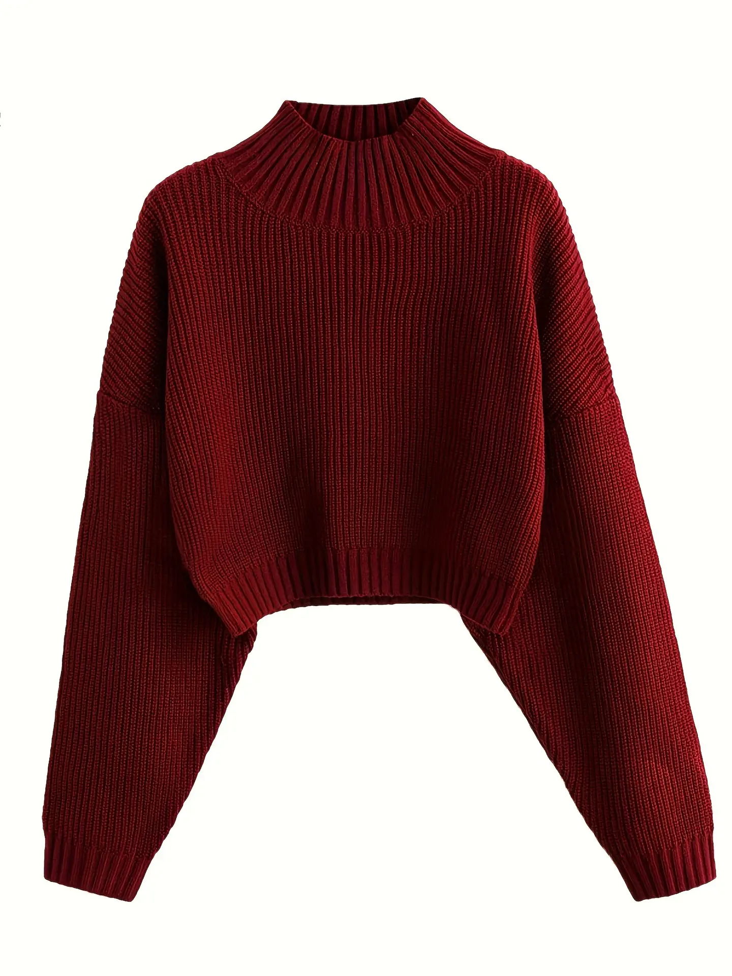 Pink Knitted Cropped Pullover Women's Shirt — feature 9
