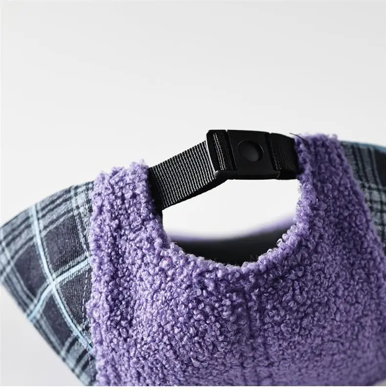 Purple Wool Five Panel Patchwork Cap for Men — feature 9