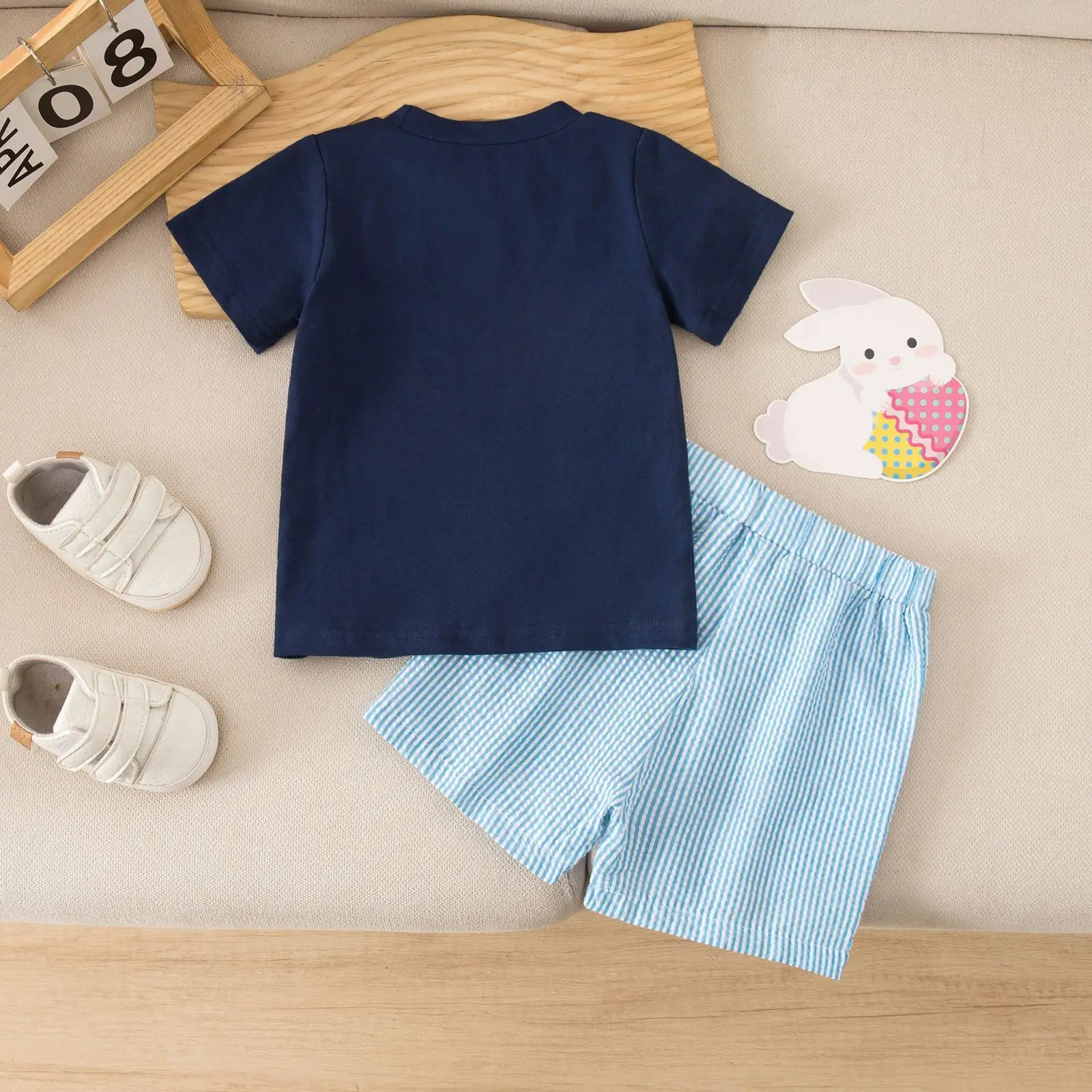 Foreign Trade Boys Easter Suit Carrot Embroidered Shorts Set — feature 13