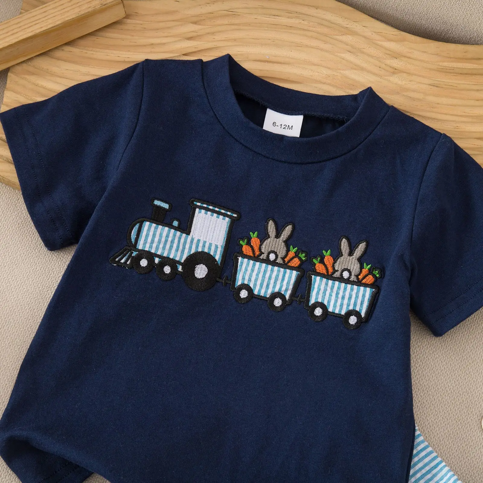 Foreign Trade Boys Easter Suit Carrot Embroidered Shorts Set — feature 15