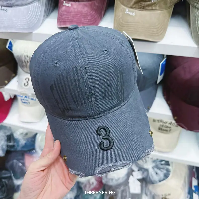 Women Letter Distressed Cap Pink 3 Spring - Image 2