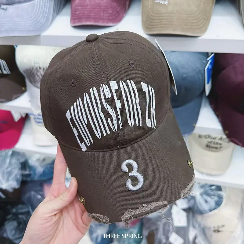 Women Letter Distressed Cap Pink 3 Spring - Image 4