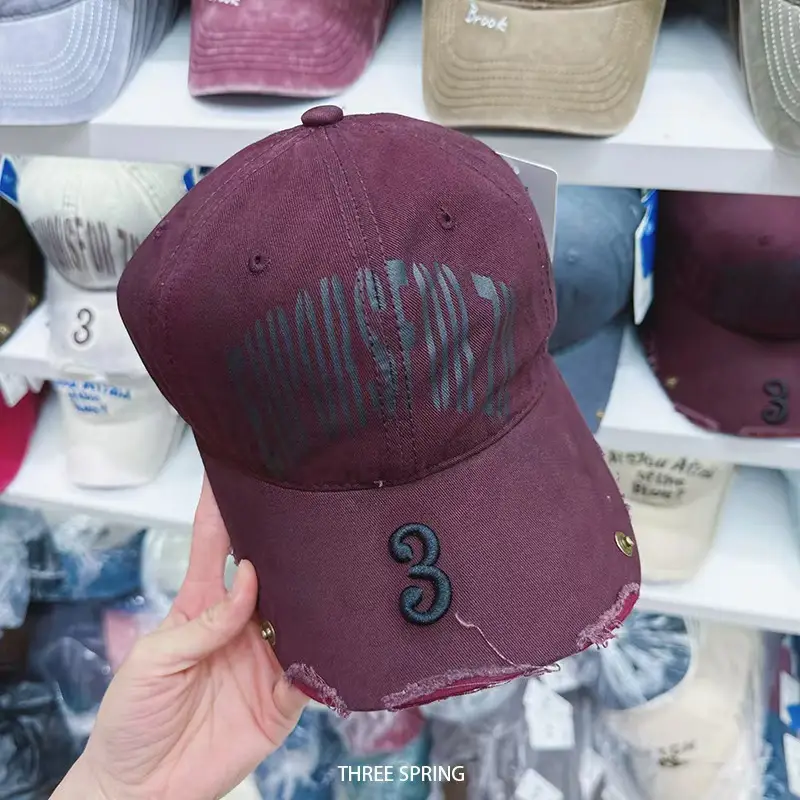 Women Letter Distressed Cap Pink 3 Spring - Image 7
