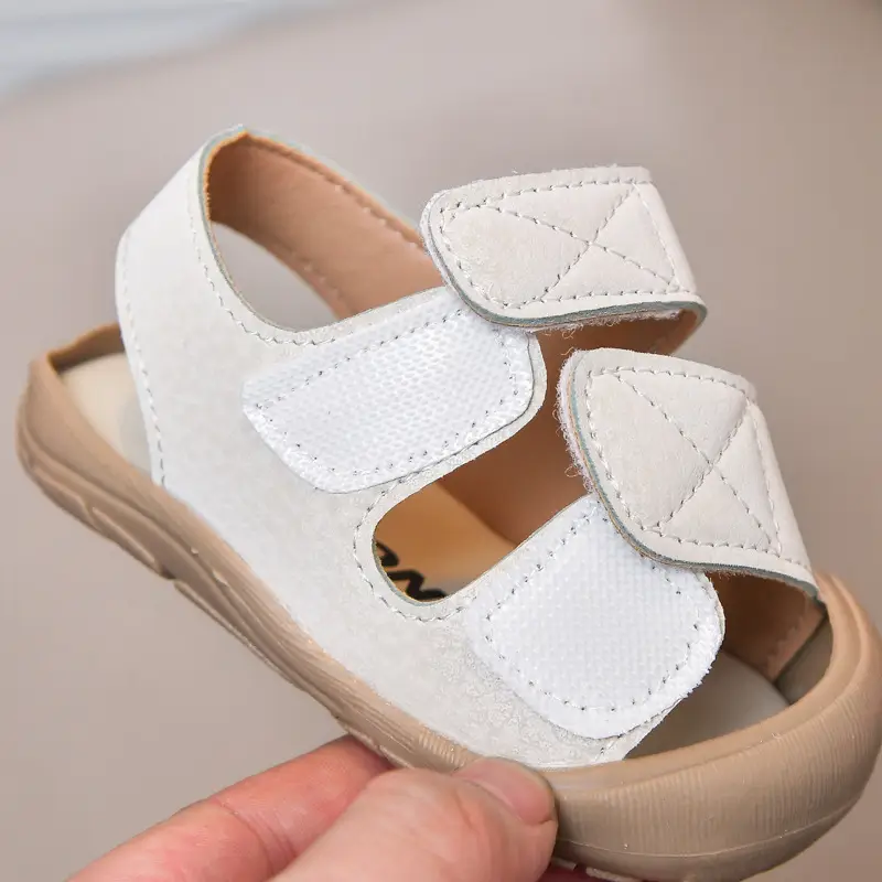 Baby Sandals Beige Toe Cap Soft Soled
