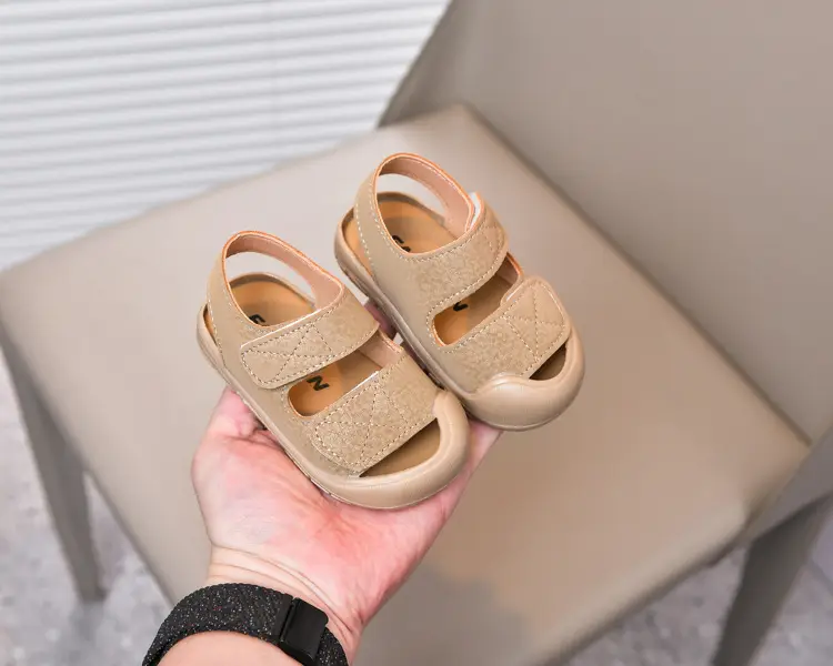 Baby Sandals Beige Toe Cap Soft Soled — feature 11