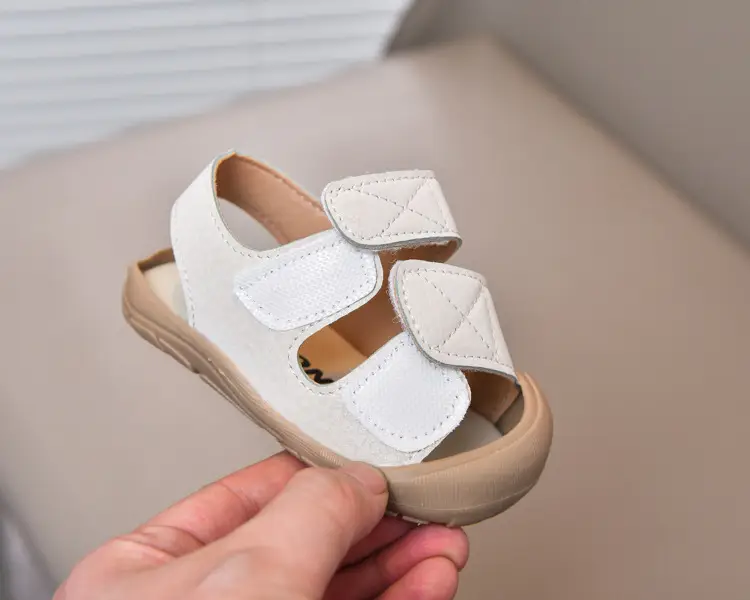 Baby Sandals Beige Toe Cap Soft Soled — feature 23