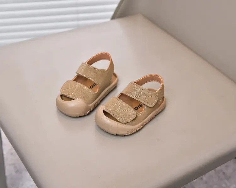 Baby Sandals Beige Toe Cap Soft Soled — feature 7