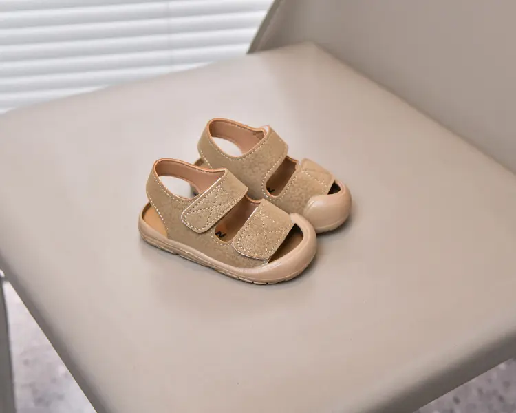 Baby Sandals Beige Toe Cap Soft Soled — feature 9