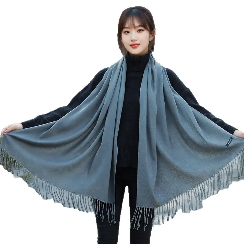2026 Autumn/Winter Cashmere Gift Red Scarf with Logo, Annual Meeting Red Scarf, Shawl, Neck Warmer with Printed Text and Embroidery Wholesale