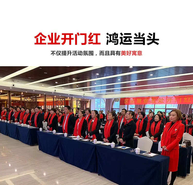 2026 Autumn/Winter Cashmere Gift Red Scarf with Logo, Annual Meeting Red Scarf, Shawl, Neck Warmer with Printed Text and Embroidery Wholesale — feature 7