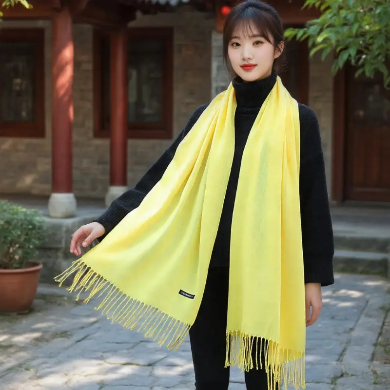 2026 Autumn/Winter Cashmere Gift Red Scarf with Logo, Annual Meeting Red Scarf, Shawl, Neck Warmer with Printed Text and Embroidery Wholesale