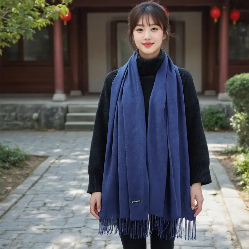 2026 Autumn/Winter Cashmere Gift Red Scarf with Logo, Annual Meeting Red Scarf, Shawl, Neck Warmer with Printed Text and Embroidery Wholesale