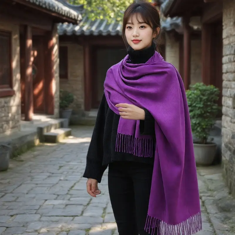 2026 Autumn/Winter Cashmere Gift Red Scarf with Logo, Annual Meeting Red Scarf, Shawl, Neck Warmer with Printed Text and Embroidery Wholesale