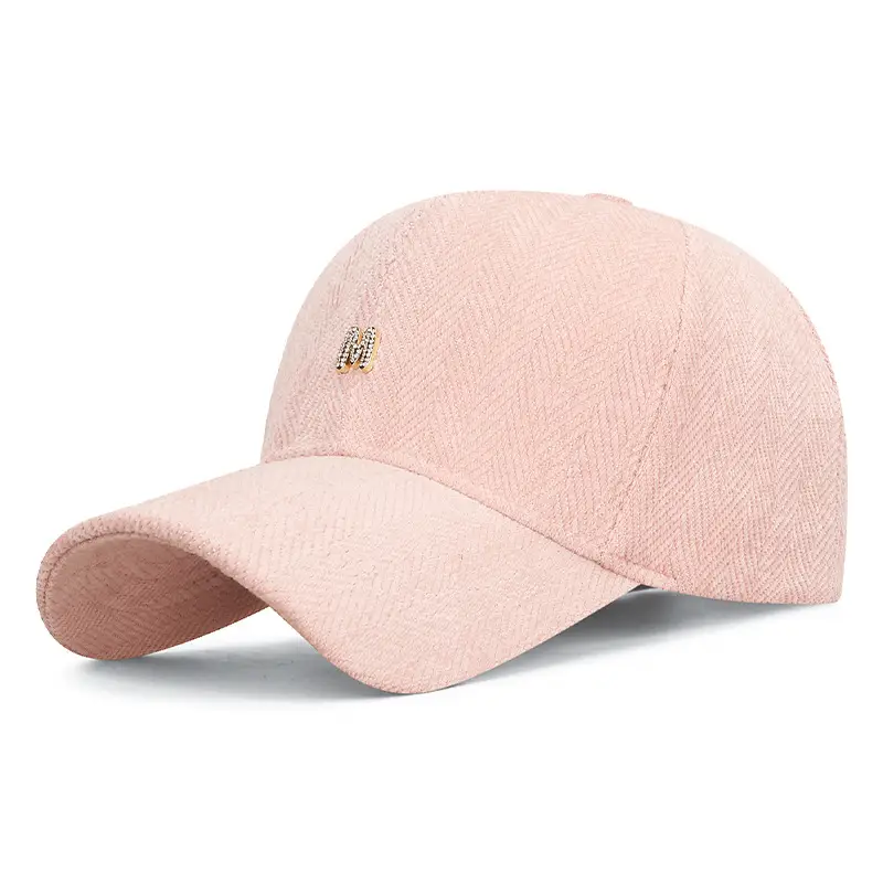 Men Grey Herringbone Baseball Cap with Logo - Image 5