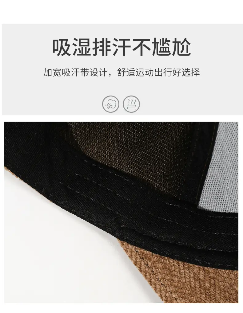 Men's Black Herringbone Cap Small Thickened British Peaked — feature 3
