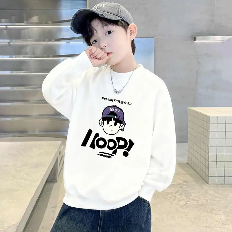 Kids Long Sleeve Sweatshirt Black Fleece Spring Autumn — feature 7