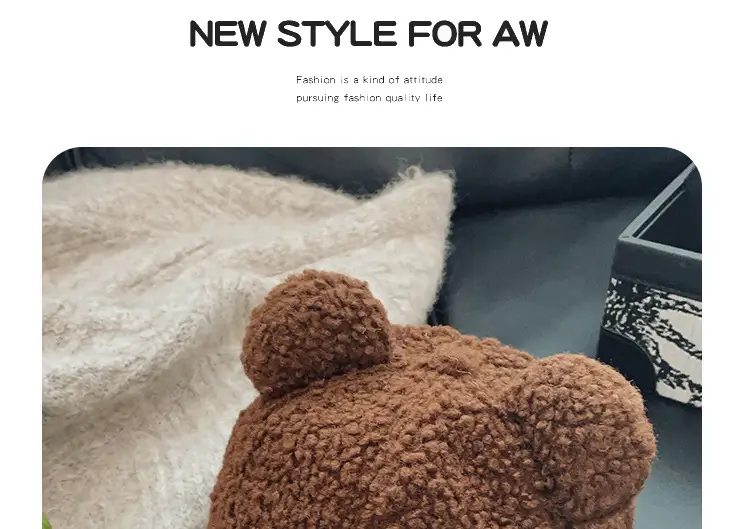Japanese-Style Bear Cap for Women Warm Duckbill Cap — feature 10