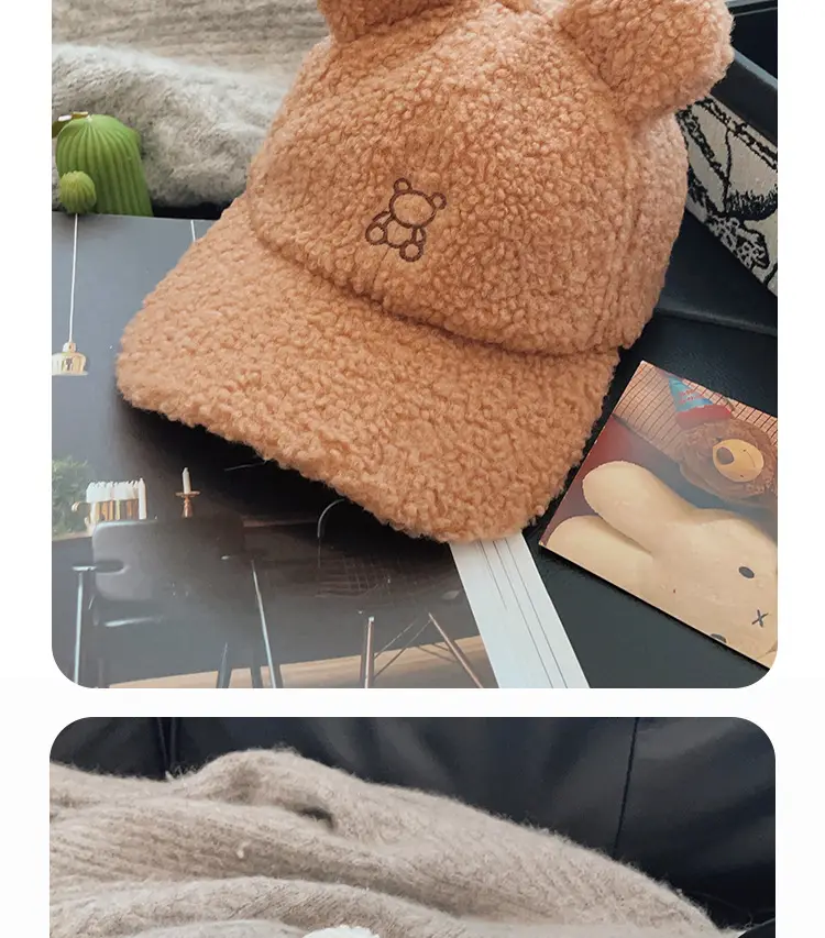 Japanese-Style Bear Cap for Women Warm Duckbill Cap — feature 12
